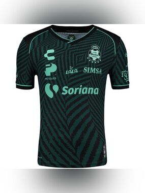 Brand New-Charly Santos Laguna Men’s Black Soccer Jersey with Mint Green Accents